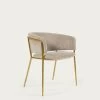 Runnie Chair In Beige Chenille With Steel Legs And Gold Finish | Kave Home 2 Runnie Chair In Beige Chenille With Steel Legs And Gold Finish | Kave Home -Quality Furniture Store CC0297BG12 1V01