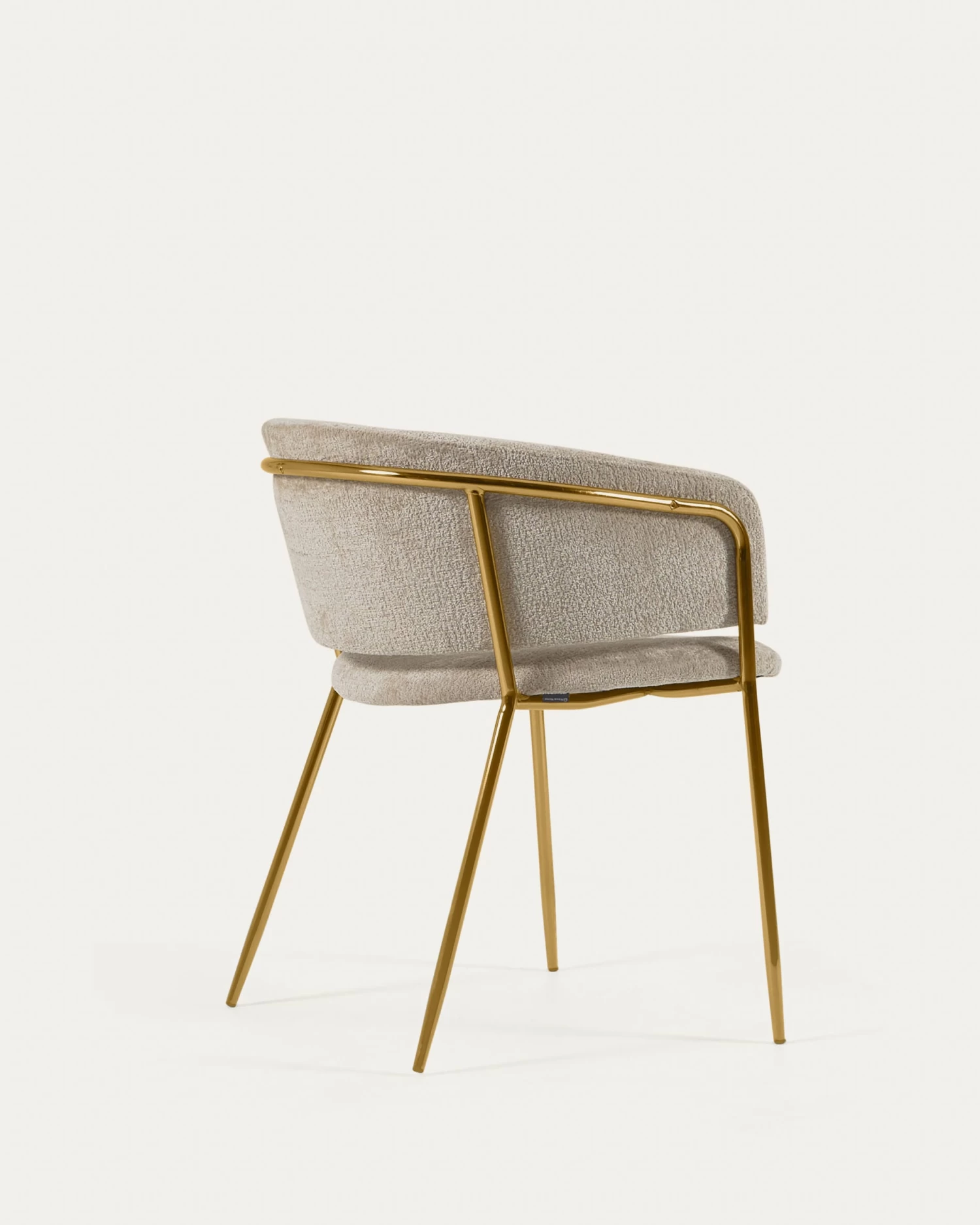 Runnie Chair In Beige Chenille With Steel Legs And Gold Finish | Kave Home 9 Runnie Chair In Beige Chenille With Steel Legs And Gold Finish | Kave Home - Image 7