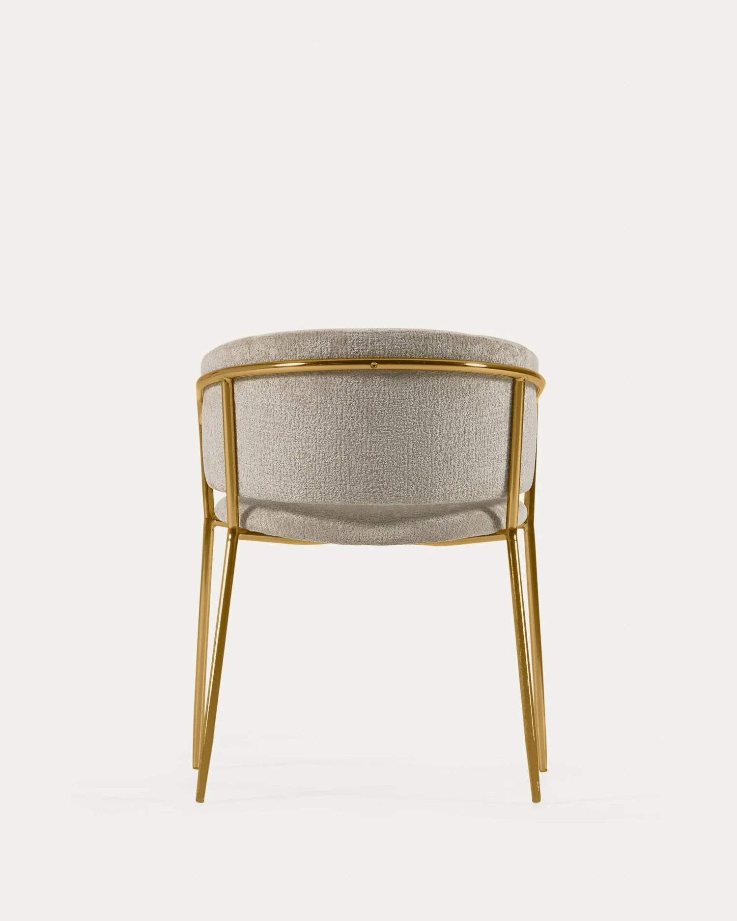 Runnie Chair In Beige Chenille With Steel Legs And Gold Finish | Kave Home 10 Runnie Chair In Beige Chenille With Steel Legs And Gold Finish | Kave Home - Image 8