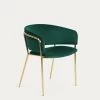 Runnie Green Velvet Chair With Steel Legs And Gold Finish | Kave Home 2 Runnie Green Velvet Chair With Steel Legs And Gold Finish | Kave Home -Quality Furniture Store CC0297J06 1V01