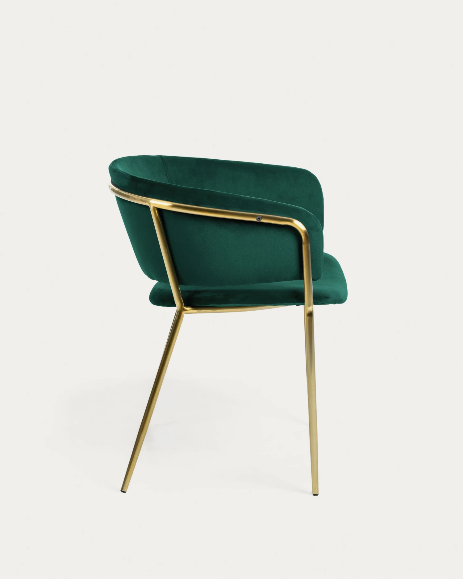 Runnie Green Velvet Chair With Steel Legs And Gold Finish | Kave Home 7 Runnie Green Velvet Chair With Steel Legs And Gold Finish | Kave Home - Image 5