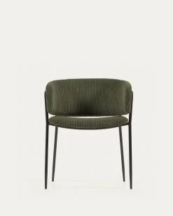 Runnie Chair Made From Dark Green Wide Seam Corduroy And Steel Legs With Black Finish | Kave Home 18 Runnie Chair Made From Dark Green Wide Seam Corduroy And Steel Legs With Black Finish | Kave Home -Quality Furniture Store CC0297LN19 1V04