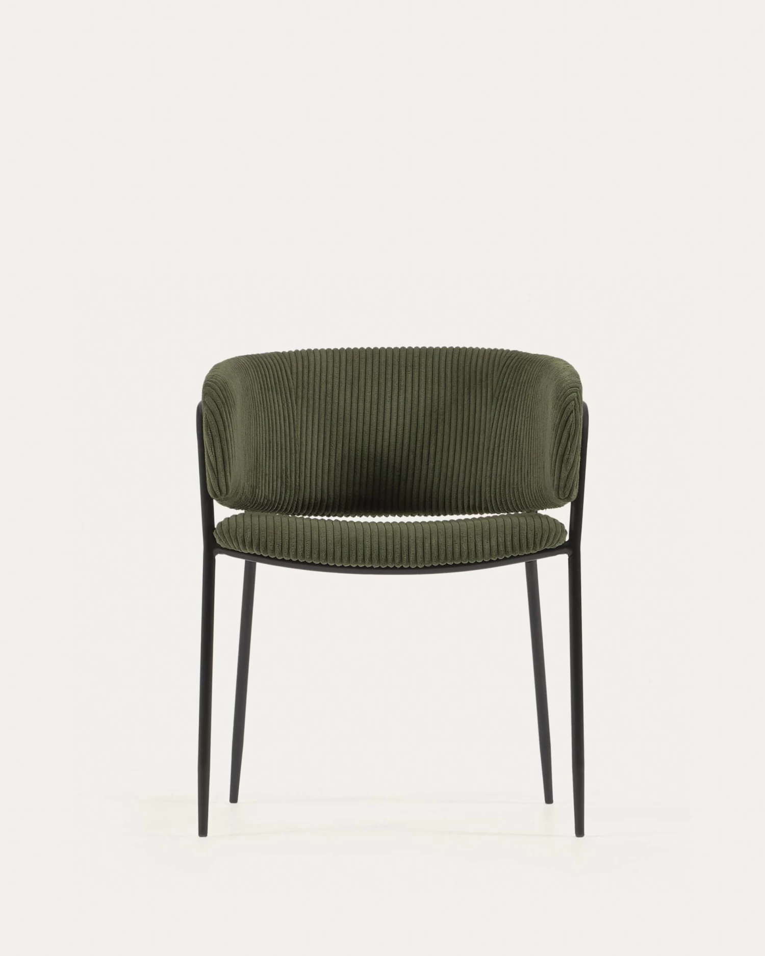 Runnie Chair Made From Dark Green Wide Seam Corduroy And Steel Legs With Black Finish | Kave Home 10 Runnie Chair Made From Dark Green Wide Seam Corduroy And Steel Legs With Black Finish | Kave Home - Image 8