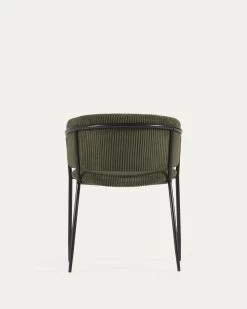 Runnie Chair Made From Dark Green Wide Seam Corduroy And Steel Legs With Black Finish | Kave Home 19 Runnie Chair Made From Dark Green Wide Seam Corduroy And Steel Legs With Black Finish | Kave Home -Quality Furniture Store CC0297LN19 1V05