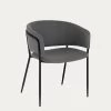 Runnie Chair In Light Grey With Steel Legs With Black Finish | Kave Home