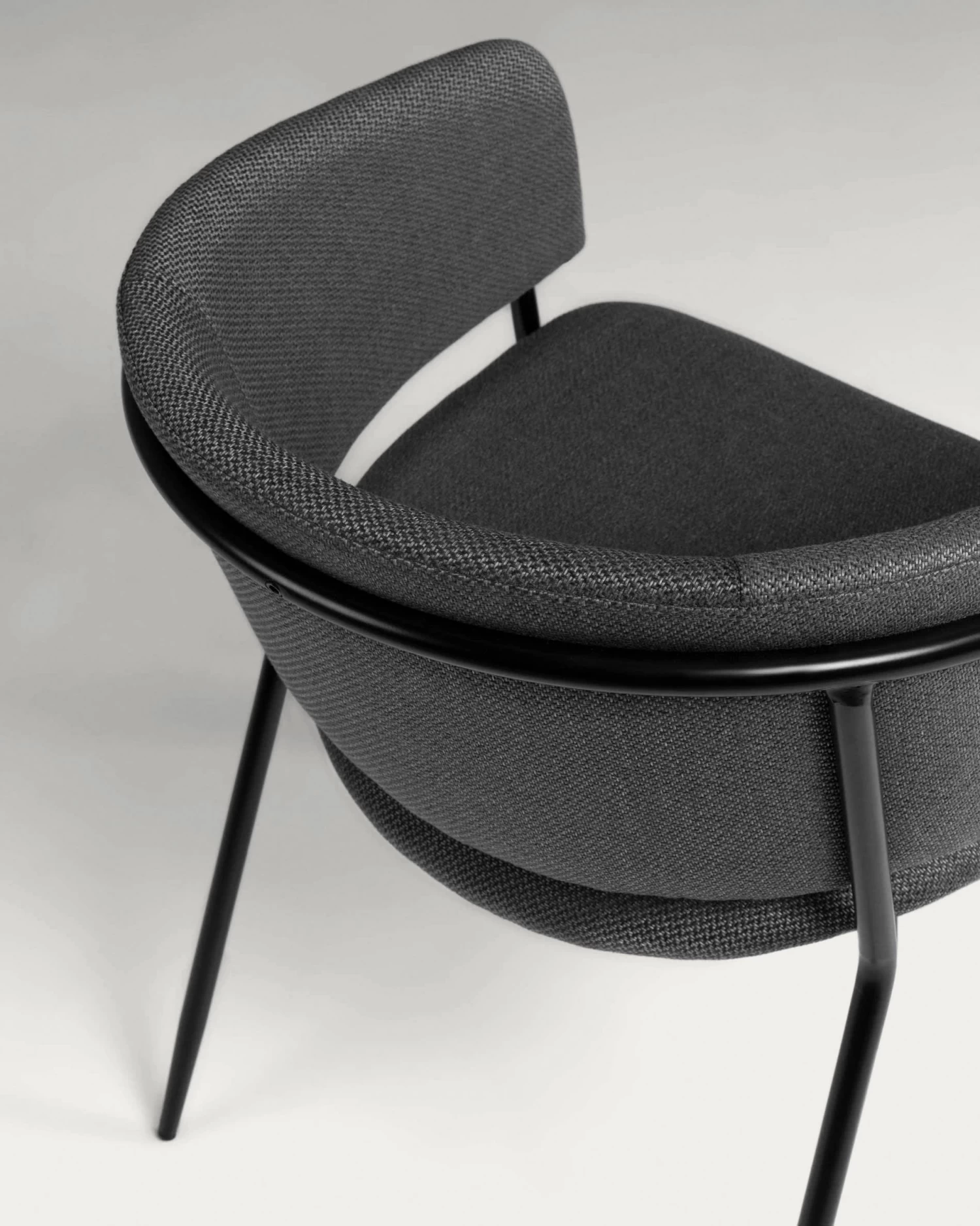 Runnie Chair In Dark Grey With Steel Legs With Black Finish | Kave Home 7 Runnie Chair In Dark Grey With Steel Legs With Black Finish | Kave Home - Image 5