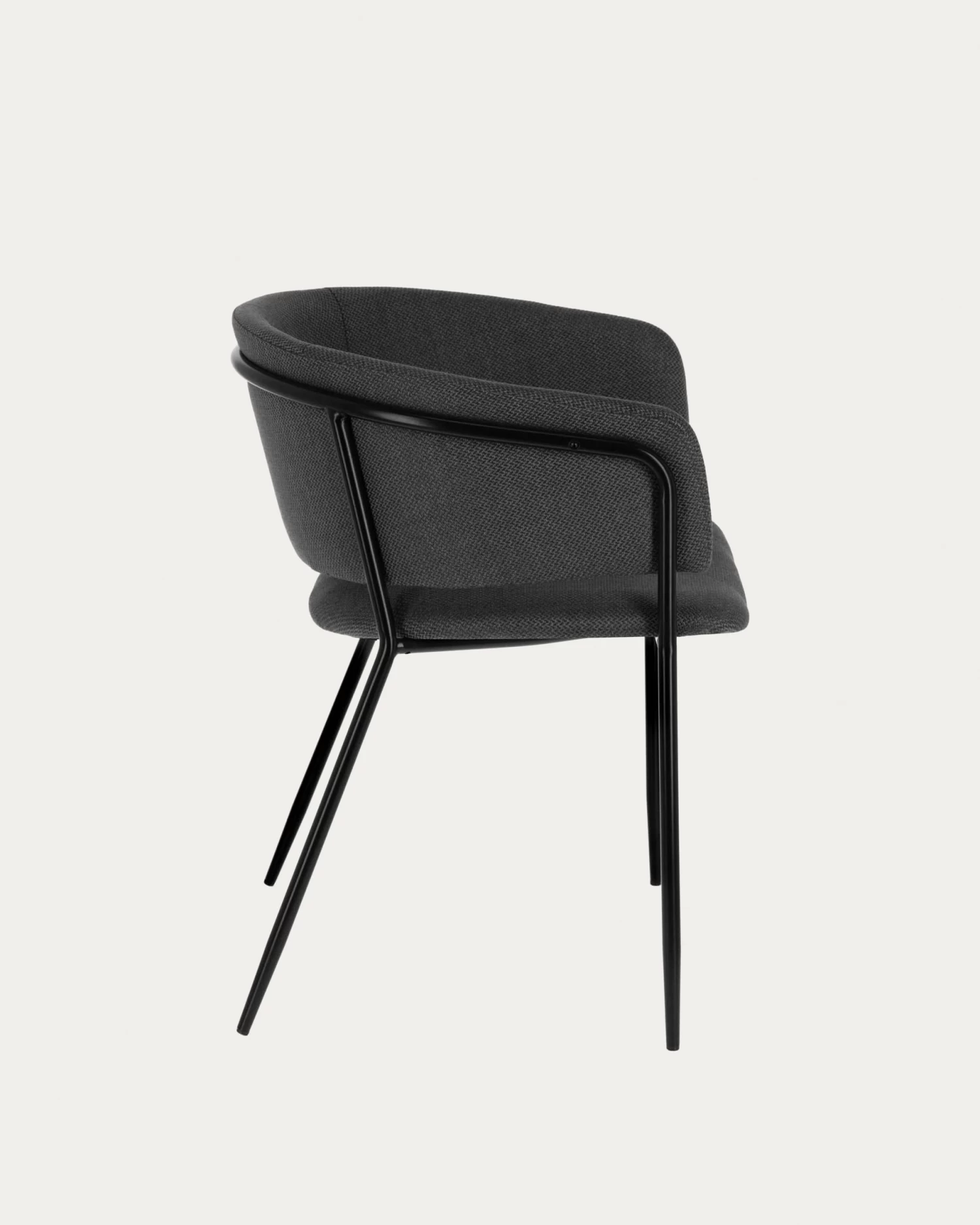 Runnie Chair In Dark Grey With Steel Legs With Black Finish | Kave Home 8 Runnie Chair In Dark Grey With Steel Legs With Black Finish | Kave Home - Image 6