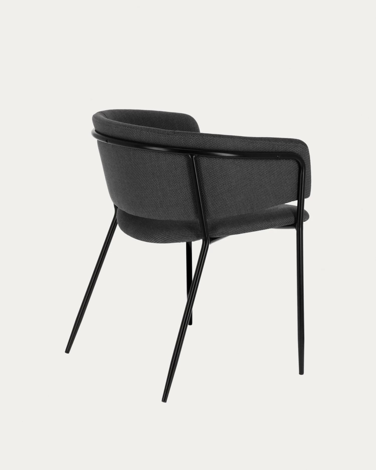 Runnie Chair In Dark Grey With Steel Legs With Black Finish | Kave Home 9 Runnie Chair In Dark Grey With Steel Legs With Black Finish | Kave Home - Image 7