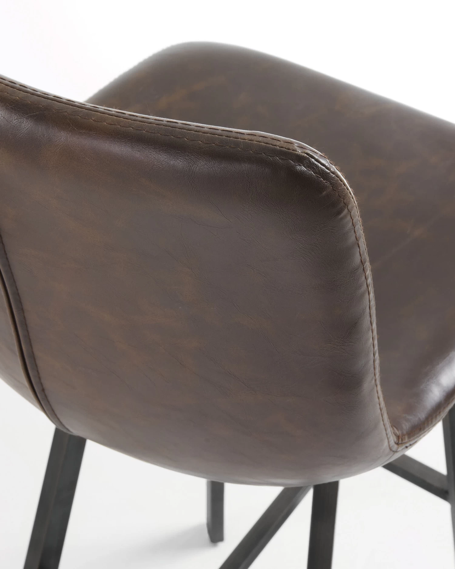 Dark Brown Trap Barstool Height 61 Cm | Kave Home 4 Dark Brown Trap Barstool Height 61 Cm | Kave Home - Image 2