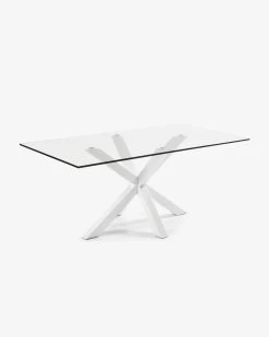 Argo Table 150 X 90 Cm Epoxy White And Transparent Glass | Kave Home