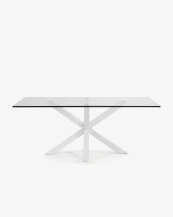 Argo Table 150 X 90 Cm Epoxy White And Transparent Glass | Kave Home -Quality Furniture Store CC0388C07 1V02