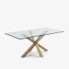 Argo Table 150 X 90 Cm Steel In Sonoma And Transparent Glass | Kave Home
