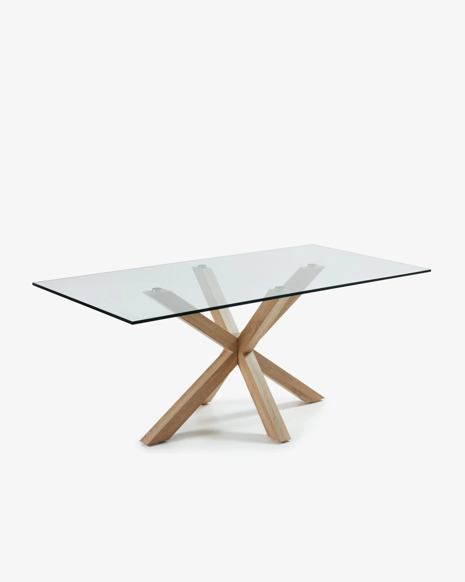 Argo Table 150 X 90 Cm Steel In Sonoma And Transparent Glass | Kave Home 3 Argo Table 150 X 90 Cm Steel In Sonoma And Transparent Glass | Kave Home