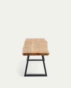 Alaia Bench In Solid Acacia Wood With Black Steel Legs 180 Cm | Kave Home -Quality Furniture Store CC0401M43 1V03