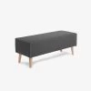 Dyla Bench In Black With Solid Beech Wood Legs 111 Cm | Kave Home