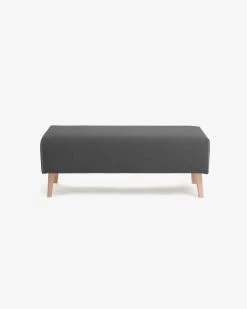 Dyla Bench In Black With Solid Beech Wood Legs 111 Cm | Kave Home -Quality Furniture Store CC0467VA02 1V02