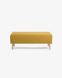 Dyla Bench In Mustard With Solid Beech Wood Legs 111 Cm | Kave Home -Quality Furniture Store CC0467VA81 1V02