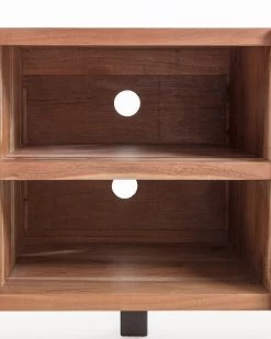 Uxia Solid Acacia Wood TV Stand With 2 Doors And Black Finish Steel 160 X 65 Cm | Kave Home 10 Uxia Solid Acacia Wood TV Stand With 2 Doors And Black Finish Steel 160 X 65 Cm | Kave Home -Quality Furniture Store CC0471M43 1D01