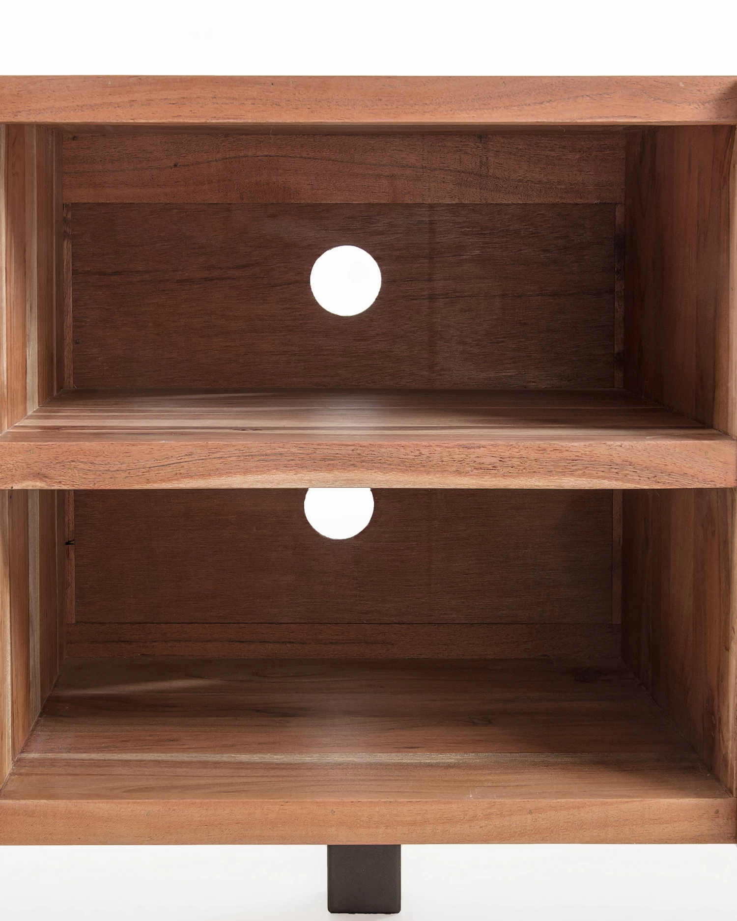 Uxia Solid Acacia Wood TV Stand With 2 Doors And Black Finish Steel 160 X 65 Cm | Kave Home 5 Uxia Solid Acacia Wood TV Stand With 2 Doors And Black Finish Steel 160 X 65 Cm | Kave Home - Image 3