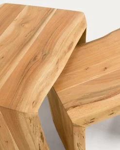 Zuleika Set Of 2 Nesting Side Tables Made From Solid Acacia Wood 50 X 42 / 34 X 42 Cm | Kave Home -Quality Furniture Store CC0474M43 1D01