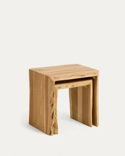Zuleika Set Of 2 Nesting Side Tables Made From Solid Acacia Wood 50 X 42 / 34 X 42 Cm | Kave Home -Quality Furniture Store CC0474M43 1V02