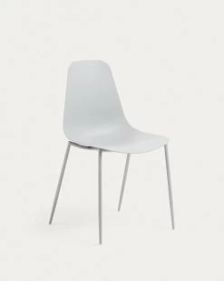 Whatts Chair In Grey With Steel Legs