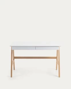 Dyana Desk In MDF With White Lacquer And Solid Ash Wood Legs 120 X 60 Cm | Kave Home 11 Dyana Desk In MDF With White Lacquer And Solid Ash Wood Legs 120 X 60 Cm | Kave Home -Quality Furniture Store CC0524M46 1V02