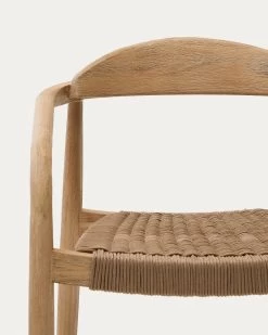 Nina Stackable Chair In Solid Acacia Wood And Beige Rope Seat FSC 100% | Kave Home -Quality Furniture Store CC0555S12 1D01