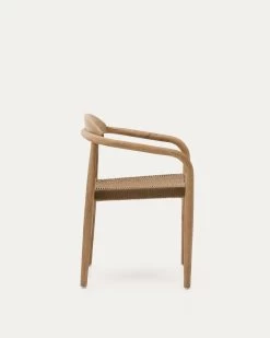 Nina Stackable Chair In Solid Acacia Wood And Beige Rope Seat FSC 100% | Kave Home -Quality Furniture Store CC0555S12 1V02