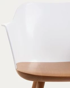 Bjorg White And Solid Beech Chair | Kave Home -Quality Furniture Store CC0614S05 1D01