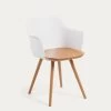 Bjorg White And Solid Beech Chair | Kave Home -Quality Furniture Store CC0614S05 1V01