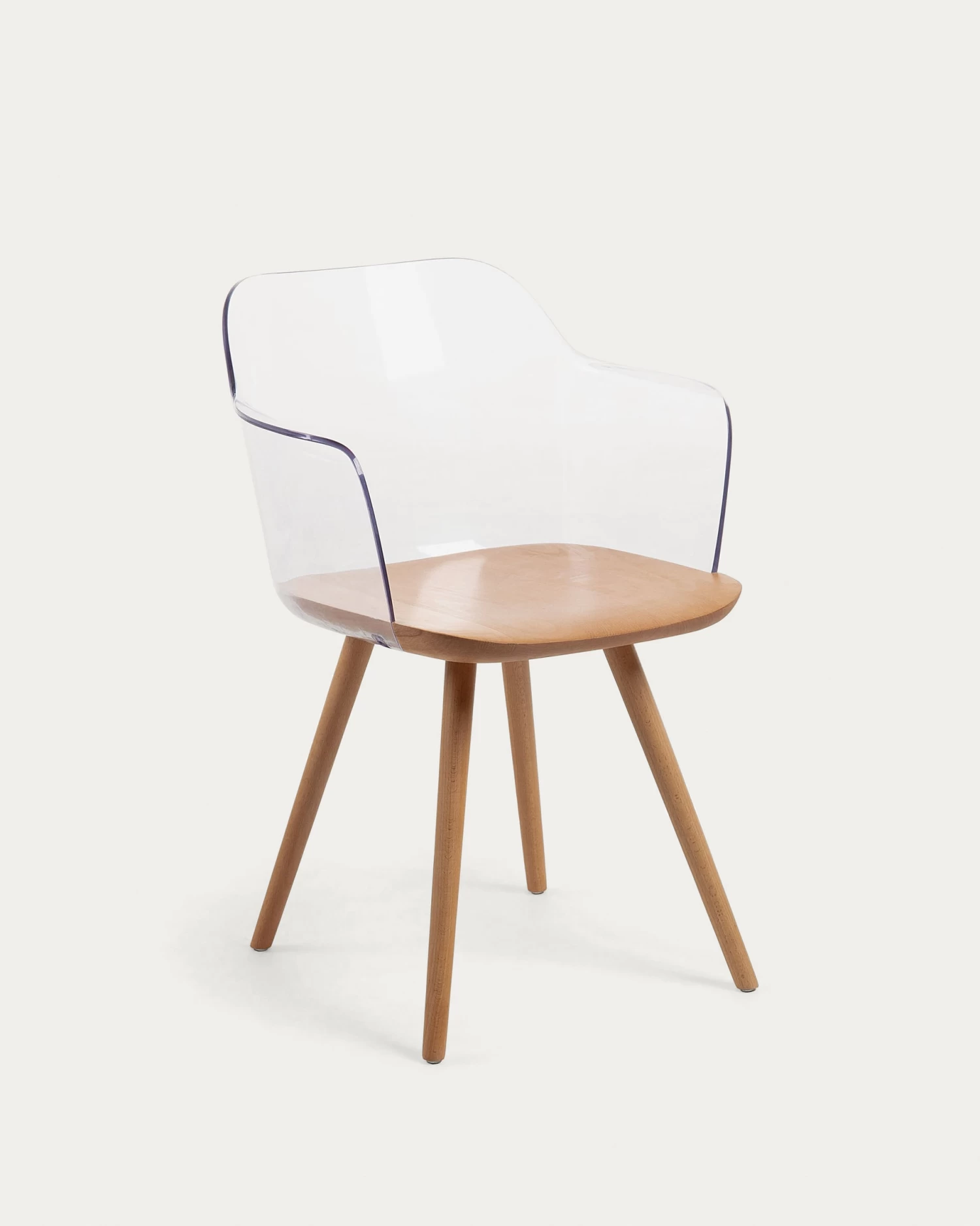 Bjorg Transparent And Solid Beech Chair | Kave Home 3 Bjorg Transparent And Solid Beech Chair | Kave Home