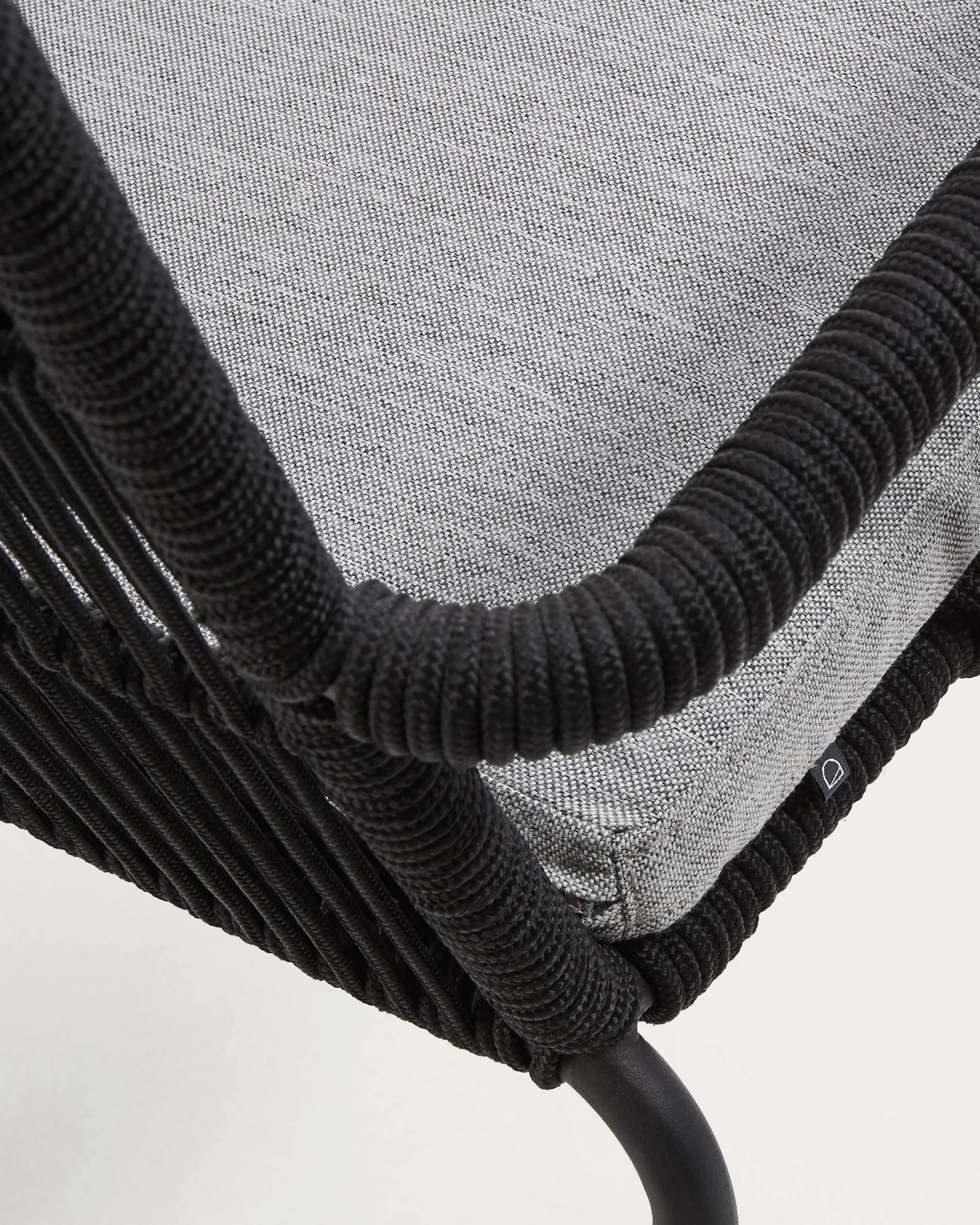 Samanta Stackable Chair Made From Black Cord And Galvanised Steel Legs. | Kave Home 5 Samanta Stackable Chair Made From Black Cord And Galvanised Steel Legs. | Kave Home - Image 3