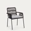 Samanta Stackable Chair Made From Black Cord And Galvanised Steel Legs. | Kave Home -Quality Furniture Store CC0717S01 1V01