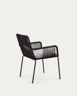 Samanta Stackable Chair Made From Black Cord And Galvanised Steel Legs. | Kave Home 14 Samanta Stackable Chair Made From Black Cord And Galvanised Steel Legs. | Kave Home -Quality Furniture Store CC0717S01 1V03
