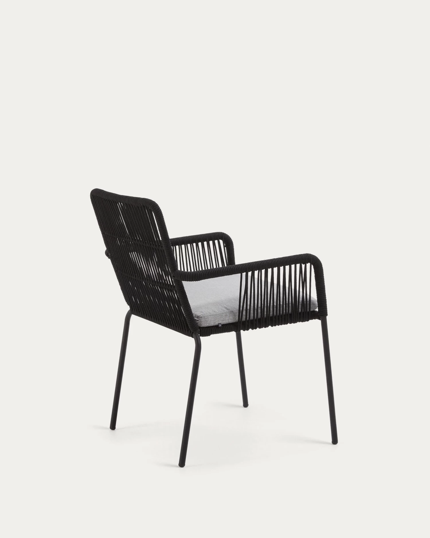 Samanta Stackable Chair Made From Black Cord And Galvanised Steel Legs. | Kave Home 8 Samanta Stackable Chair Made From Black Cord And Galvanised Steel Legs. | Kave Home - Image 6