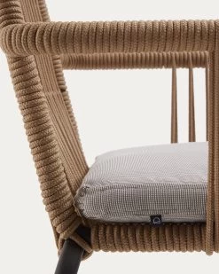Samanta Stackable Chair Made From Beige Cord And Galvanised Steel Legs. | Kave Home -Quality Furniture Store CC0717S12 1D01