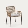 Samanta Stackable Chair Made From Beige Cord And Galvanised Steel Legs. | Kave Home -Quality Furniture Store CC0717S12 1V01
