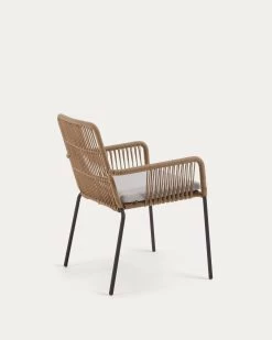 Samanta Stackable Chair Made From Beige Cord And Galvanised Steel Legs. | Kave Home -Quality Furniture Store CC0717S12 1V03