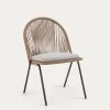 Shann Stackable Chair In Beige Cord And Galvanised Steel Legs | Kave Home