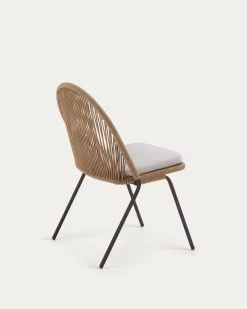 Shann Stackable Chair In Beige Cord And Galvanised Steel Legs | Kave Home 14 Shann Stackable Chair In Beige Cord And Galvanised Steel Legs | Kave Home -Quality Furniture Store CC0720S12 1V03