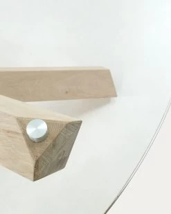 Lotus Round Glass Table With Solid Oak Legs Ã 120 Cm | Kave Home -Quality Furniture Store CC0738C07 1D01