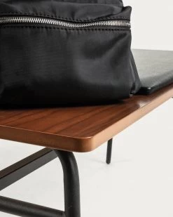 Carabel Bench In Steel And Walnut Veneer 100 Cm | Kave Home -Quality Furniture Store CC0757M46 1D01