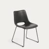 Zahara Black Chair With Steel Legs With Black Finish