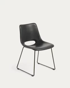 Zahara Black Chair With Steel Legs With Black Finish