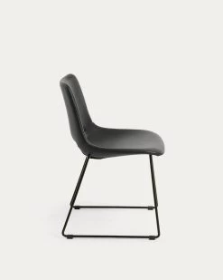 Zahara Black Chair With Steel Legs With Black Finish -Quality Furniture Store CC0826PU01 1V02