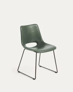 Zahara Green Chair With Steel Legs With Black Finish | Kave Home