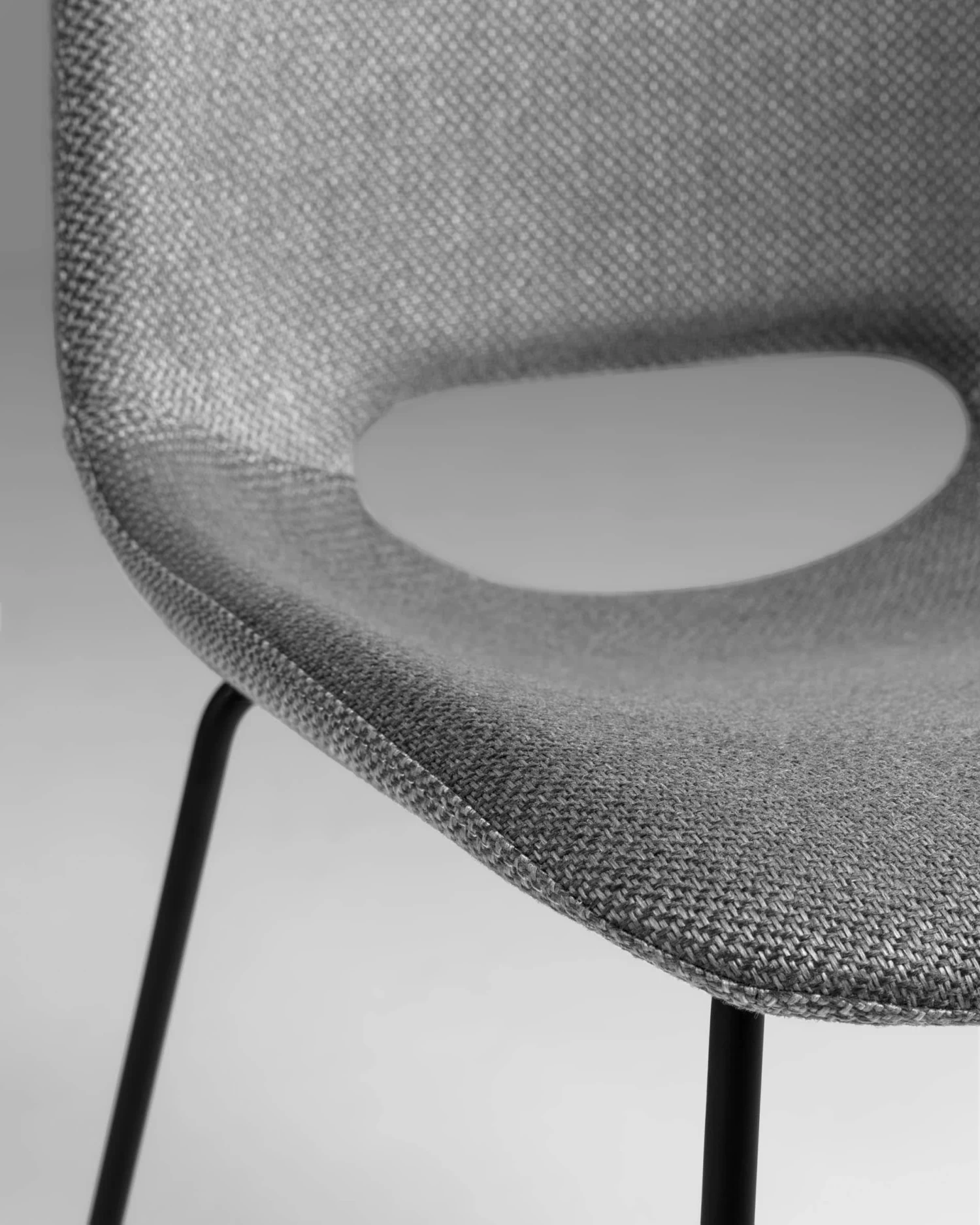 Zahara Grey Chair With Steel Legs With Black Finish | Kave Home 5 Zahara Grey Chair With Steel Legs With Black Finish | Kave Home - Image 3