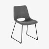 Zahara Grey Chair With Steel Legs With Black Finish | Kave Home