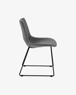Zahara Grey Chair With Steel Legs With Black Finish | Kave Home 15 Zahara Grey Chair With Steel Legs With Black Finish | Kave Home -Quality Furniture Store CC0826VD03 1V02